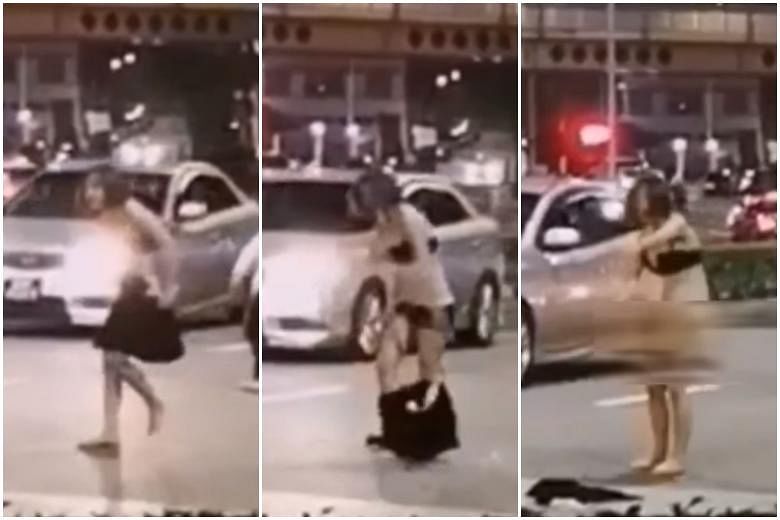Woman arrested for stripping in public after altercation in Middle Road | The Straits Times