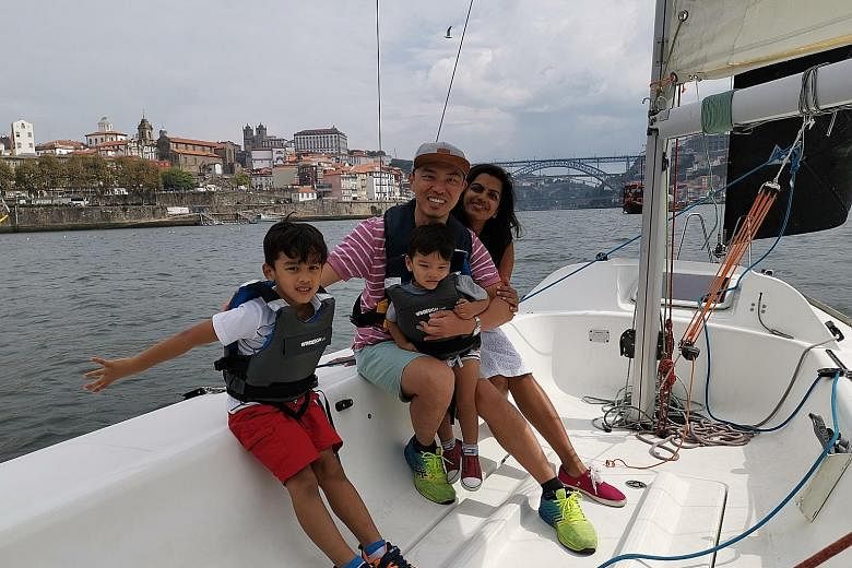 Mr Chan Jun Hwa and his wife Kamenii Puru, both 34, are now travelling the world for a year with their two young sons after saving about 70 per cent of what they think they would need to retire early.