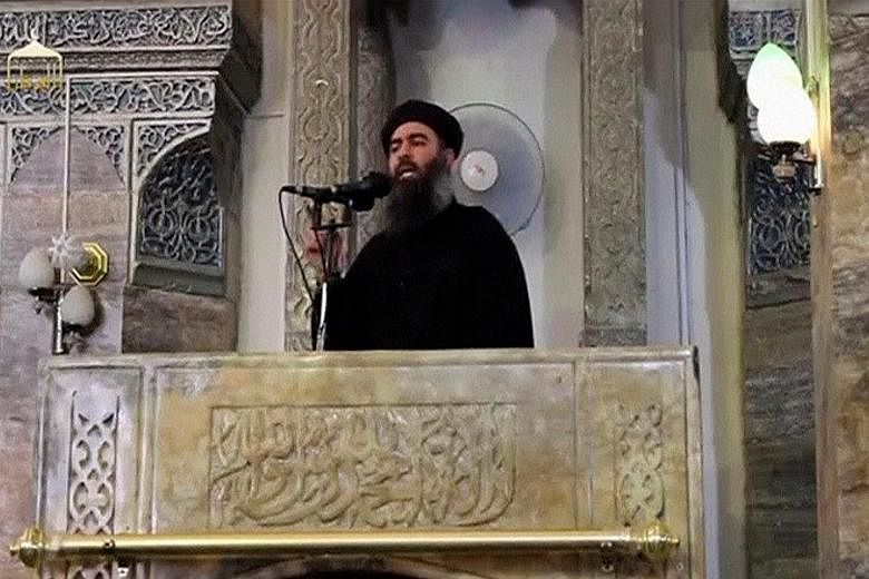 A screen grab from a video posted online in 2014 showing what is believed to be ISIS leader Abu Bakr al-Baghdadi, in a rare appearance. Most of his speeches were distributed as audio recordings, a medium better suited to his secretive, careful charac