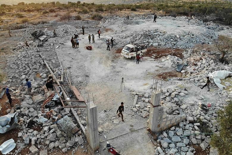 The site near Barisha village in north-western Syria where ISIS leader Abu Bakr al-Baghdadi is said to have blown himself up after being cornered by US special forces. PHOTO: AGENCE FRANCE-PRESSE
