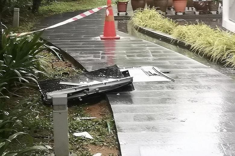 A resident at a condominium at 6 Pasir Ris Link said he was preparing food on Monday afternoon when he heard a loud sound. He said a 50-inch TV set landed on the ground floor and bits of it even landed on a balcony on the second floor but, fortunatel
