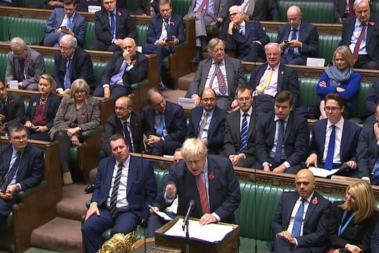 British Prime Minister Boris Johnson speaking during a debate in the House of Commons on Monday, when Parliament refused Mr Johnson his third demand for an early election in an attempt to break the Brexit deadlock.