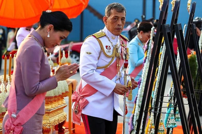 Thailand's King Maha Vajiralongkorn and Queen Suthida at an event in Bangkok last week commemorating the death of King Chulalongkorn, also known as King Rama V.
