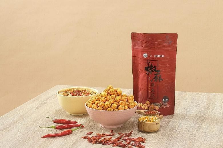 KiKi Sichuan Pepper Popcorn is going at a discounted price of $7.90 (usually $9.90) for SPH subscribers at the revamped Buzz outlets. PHOTO: BUZZ
