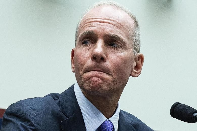Boeing's CEO Dennis Muilenburg (above) will likely face more pressure after Lion Air says it found structural cracks in two Boeing 737 NG planes. PHOTOS: EPA-EFE, REUTERS