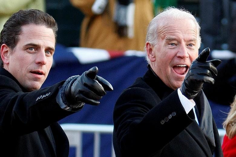 Democratic candidate Joe Biden's son Hunter (left) is among those on the Republicans' list of witnesses for the inquiry.