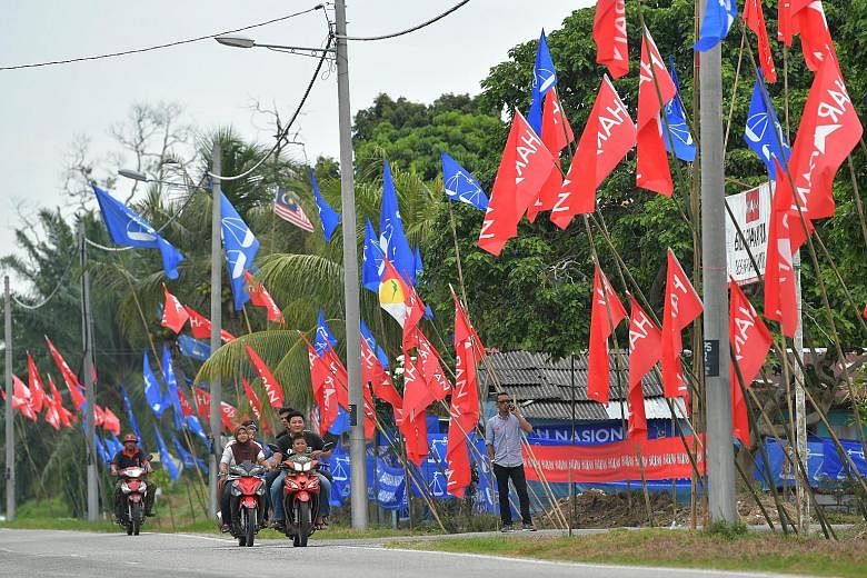 Voters in Johor's Tanjung Piai go to the polls on Saturday, with the Umno-led Barisan Nasional confident of reclaiming the seat from the ruling Pakatan Harapan. PHOTO: BERNAMA
