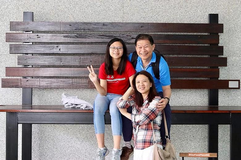 Secondary 3 Dunman High School student Serene Tan with her parents. After living abroad for nearly a decade, learning Chinese was something she had to adjust to when she returned for good.