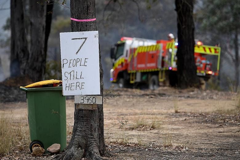 A message from residents in an area affected by bushfires in New South Wales. Four people are dead and over 300 homes in the state have been razed.