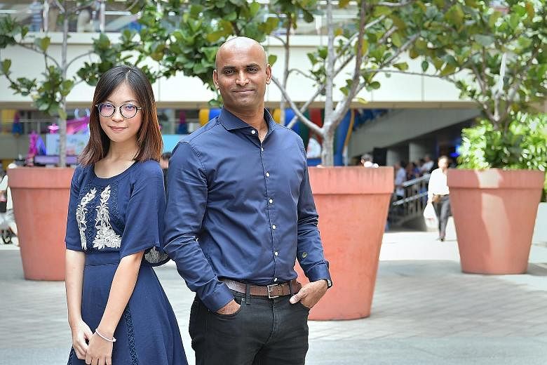 Ms Callie Ng and Mr P. Ramesh are among the 1,500 volunteers involved in the many programmes that Care Corner Singapore offers. 