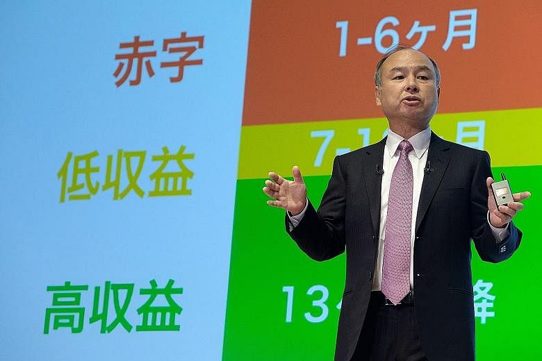 SoftBank Group chief executive Masayoshi Son at a press briefing in Tokyo earlier this month on the firm's financial results.