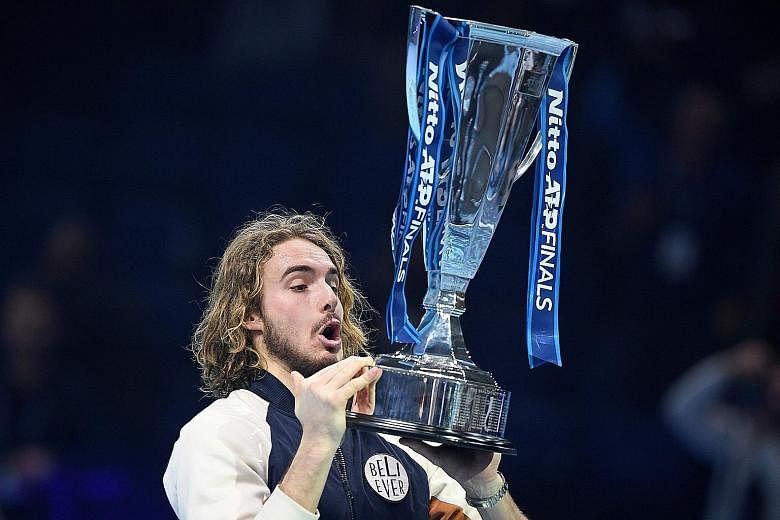 Rising Greek tennis star Stefanos Tsitsipas, after winning the singles title at the ATP World Tour Finals in London on Sunday, describes holding the trophy as "amazing, just unbelievable".
