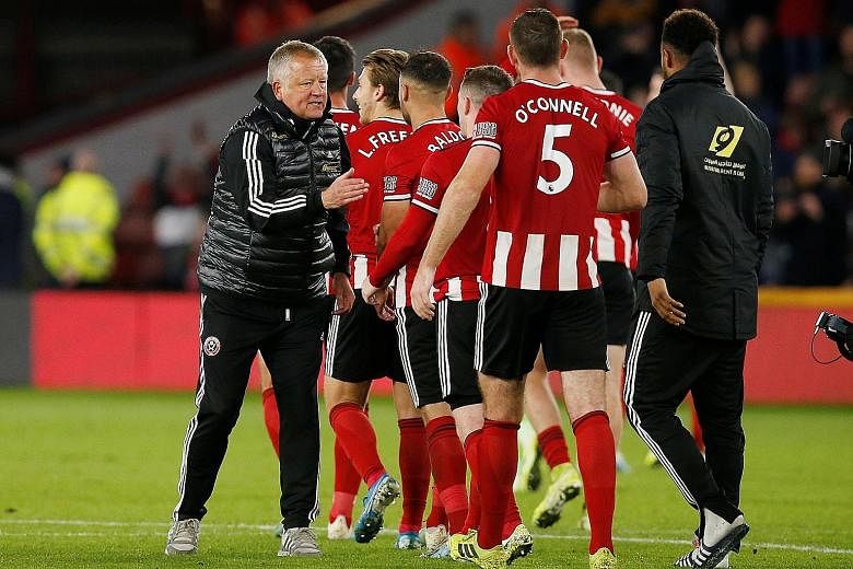 Sheffield United manager Chris Wilder has brought his boyhood club up from the foot of the third division to the top half of the English Premier League in three years. PHOTO: REUTERS