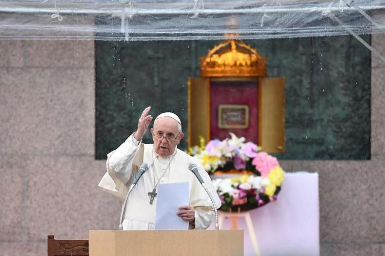 Pope Condemns Unspeakable Horror Of Nuclear Weapons At Nagasaki The Straits Times