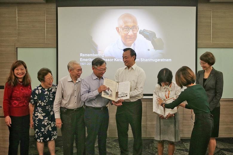 At the Singapore Cancer Registry's book launch yesterday were (from left) Professor Tan Puay Hoon, chairman of Singapore General Hospital's (SGH) Division of Pathology; Associate Professor Ivy Sng, SGH visiting consultant; Emeritus Professor Lee Hin 