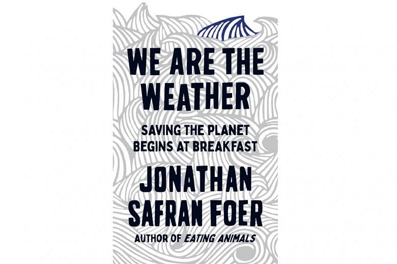 We Are The Weather (above) by Jonathan Safran Foer (left) has chapters filled with shocking statistics, on humans' impact on the environment, presented in bullet-points.