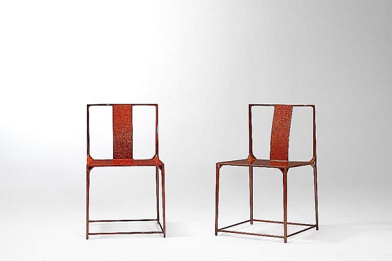 Shang Xia's carbon fiber chairs.
