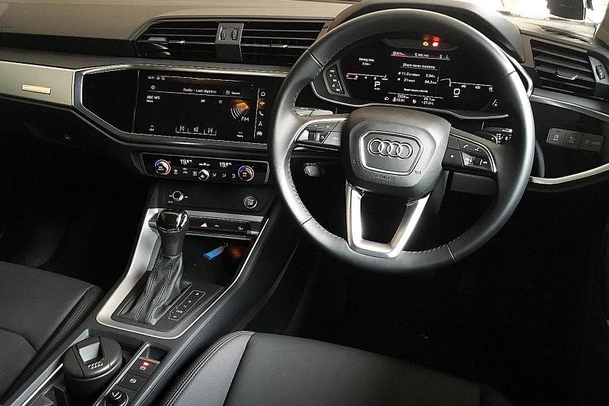 The Audi Q3 has a 12.3-inch virtual cockpit, 10.1-inch infotainment screen and wireless phone connection with Apple CarPlay and Android Auto.