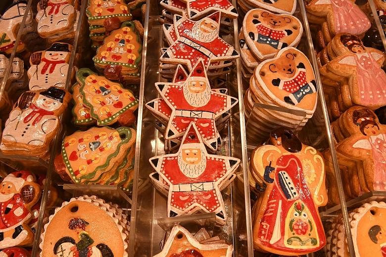 Christmas gingerbread cookies for sale at the traditional Christmas Market in Nuremberg, southern Germany.