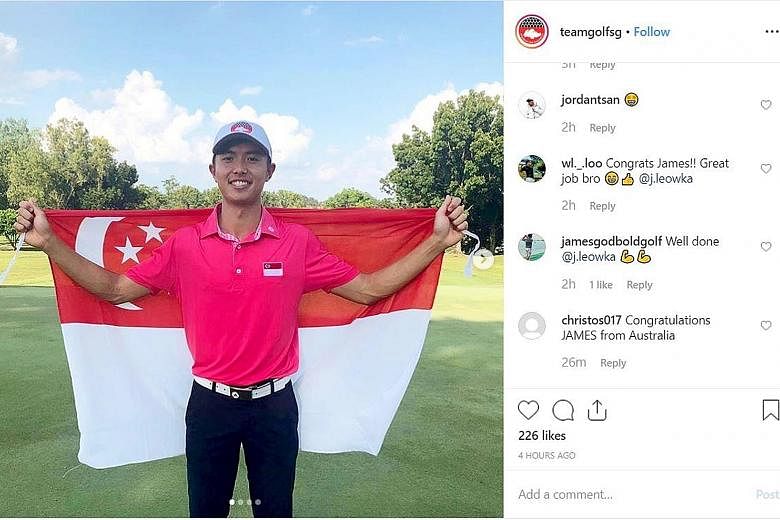 James Leow's final-round 65, for a 13-under 203 total, pips Thailand's Tanapat Pichaikool by one stroke.