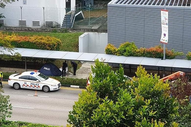 Lianhe Wanbao reported that the driver allegedly lost control of the car, resulting in the vehicle crashing into the covered walkway. A 24-year-old man has been arrested for causing death by dangerous driving.