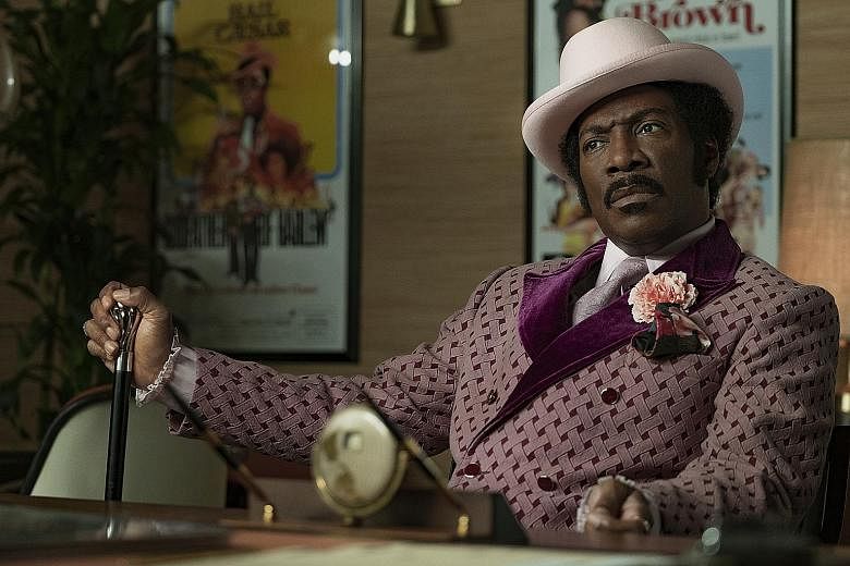 Eddie Murphy plays Rudy Ray Moore, a failing comedian who revives his career by inventing an over-the-top persona.