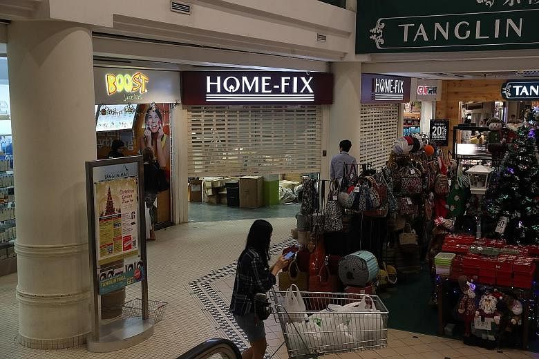 Home-Fix's woes were due in part to an inability to compete with the delivery rates of other e-commerce sites, said director Low Cheong Kee. Home-grown chain Home-Fix now lists just two stores on its website, at Tanglin Mall and Tampines One. The out