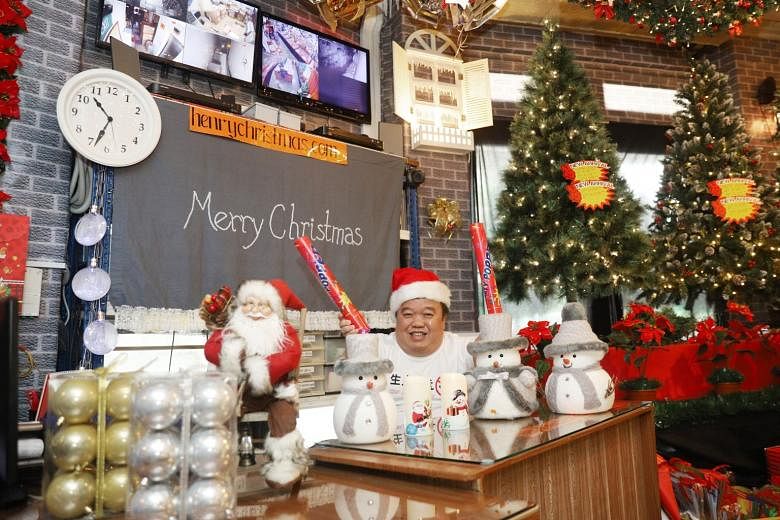 Mr Derrick Tan, owner of Henry Christmas Wholesaler, says the shop has been open since his grandfather opened a market in the space back in the 1930s.