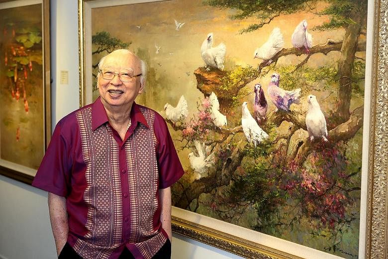 Artist Choo Keng Kwang, seen here in 2013, was awarded the Public Service Medal in 1976 for his contributions to art. 