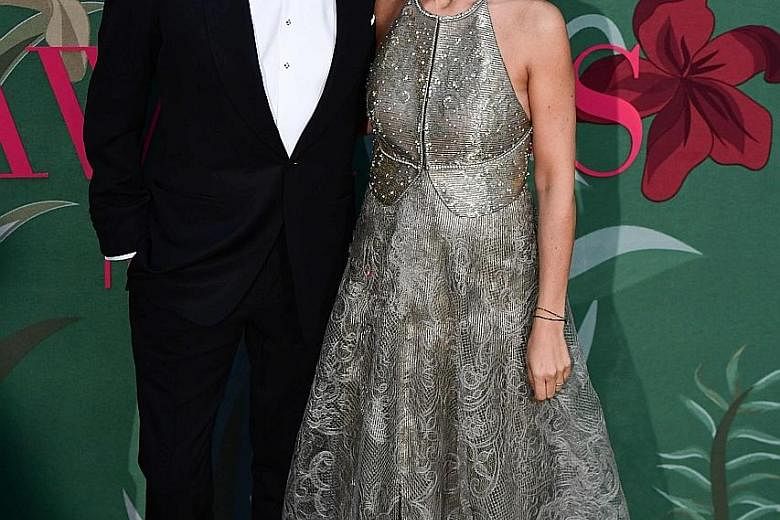 British actor Colin Firth and his wife Livia Giuggioli attending the Green Carpet Fashion Awards Italia in Milan, Italy, in September.