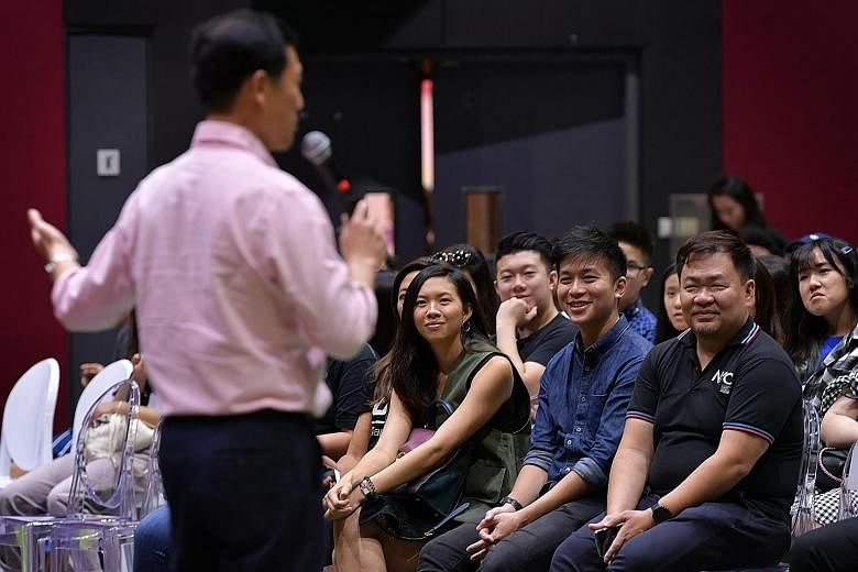 Education Minister Ong Ye Kung (left), who was the guest of honour at the Shine Now conference, said young people now have more space to think about pursuing their dreams. He suggested that they discuss their plans with loved ones and be open to the 