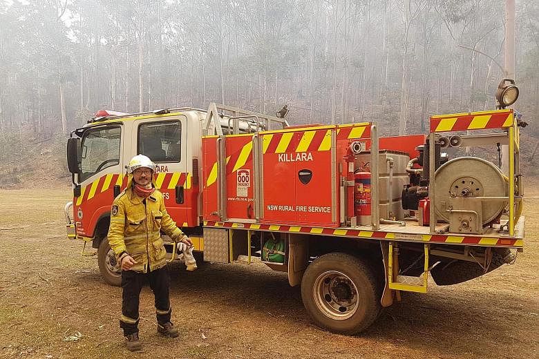 Singaporean Mark Yeong, who is a student at the University of Sydney, has been battling bush fires around Sydney as a volunteer firefighter with the Rural Fire Service about three times a week since the end of September.