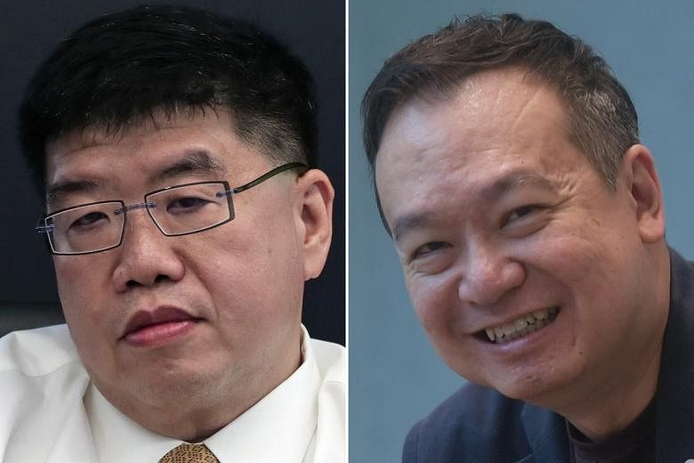 Dr Wong Chiang Yin (top) will be Thomson Medical Group's new chief executive from Feb 1, taking over from Mr Roy Quek (above), who quit as CEO in September.