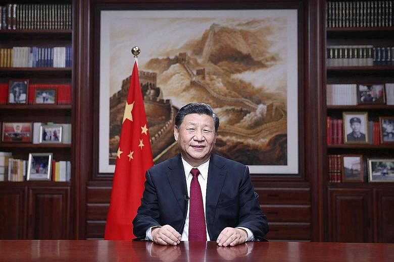 Chinese President Xi Jinping, in his New Year's address, said he sincerely wished Hong Kong well. PHOTO: ASSOCIATED PRESS