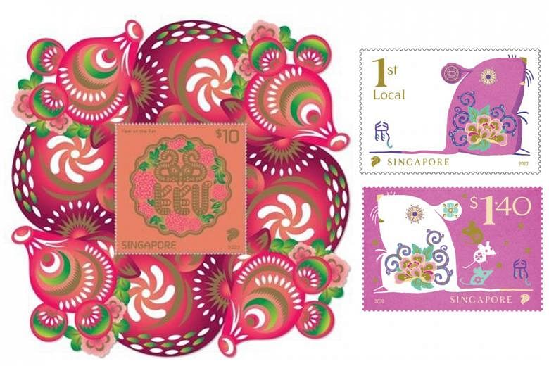 Left: The collector’s sheet designed by Mr Andy Koh. Right: The entire zodiac stamp series was illustrated by artist Lim An-Ling. 