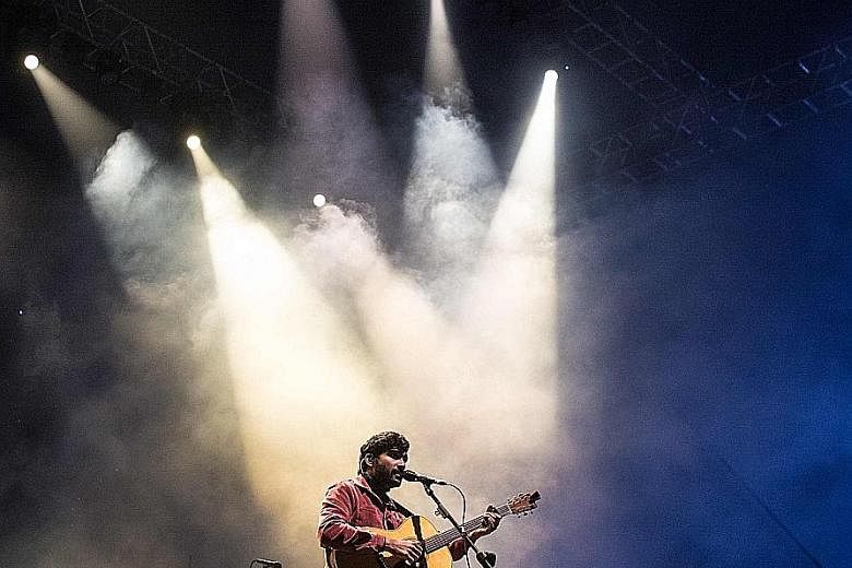 Indian singer Prateek Kuhad, 29, performing in New Delhi last month. PHOTO: AGENCE FRANCE-PRESSE