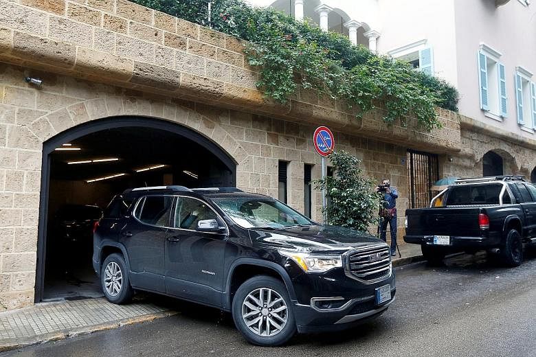 The woman in this car in Beirut last Thursday is believed to be Ghosn's wife, Carole. Ghosn has said his wife did not orchestrate his escape. A private jet believed to have been used by Ghosn in his flight from Japan. He first flew to Istanbul, then 