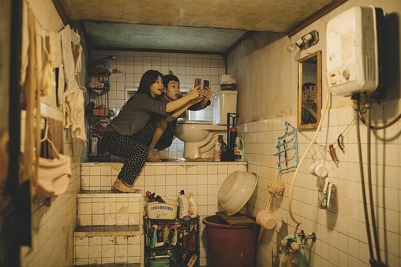 In the Kims' home, the toilet bowl is perched on a flight of stairs to mitigate the low water pressure and accessing the Internet means getting as close as possible to the ceiling in their apartment to steal their upstairs neighbour's Wi-Fi signal. P