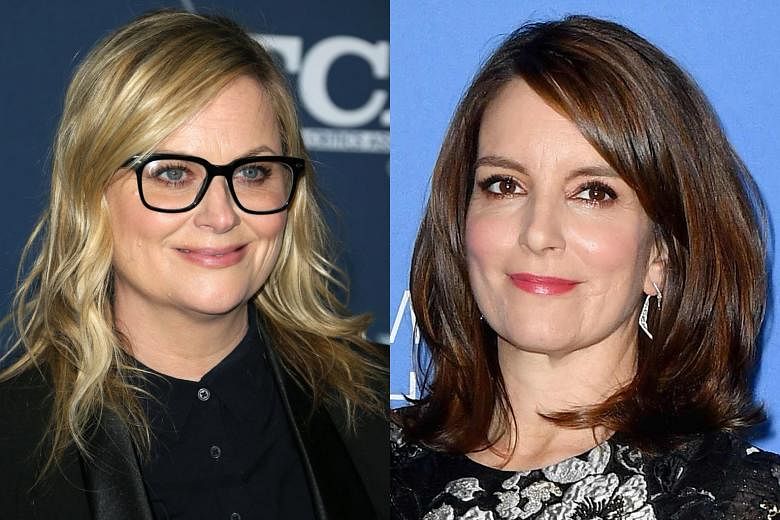 Comediennes Amy Poehler (left) and Tina Fey (right) have hosted the Golden Globes thrice. 