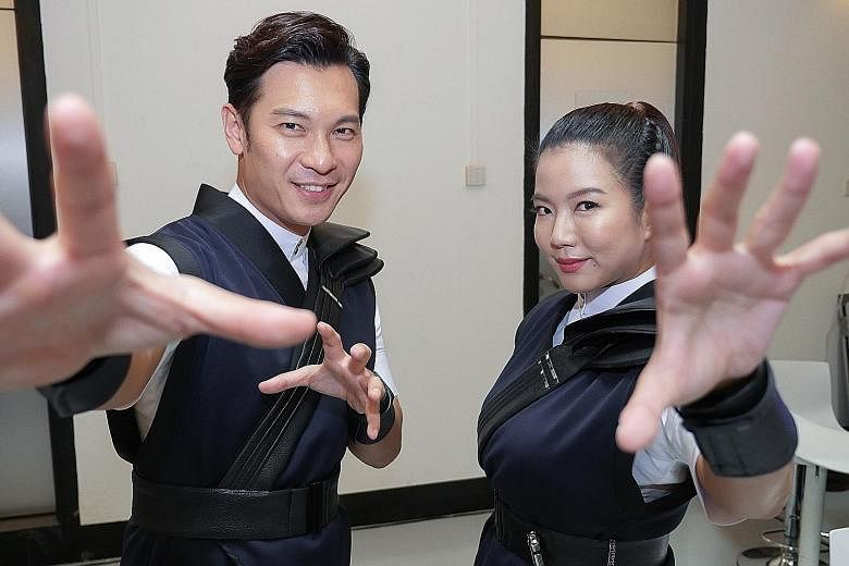 Long-running drama Kin, starring Thomas Ong (left), took top spot for most-watched local English dramas aired on Mediacorp platforms, with Last Madame, featuring Joanne Peh (right) in the titular role, coming in at No. 2. Supernatural drama Hello Fro