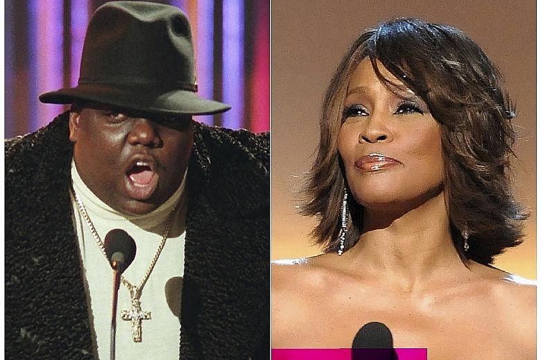 Late legends The Notorious B.I.G (left) and Whitney Houston.