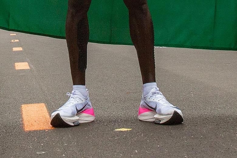Eliud Kipchoge will attempt to set a first men's world record on the London course for 18 years with a version of Nike's Vaporfly shoe. 