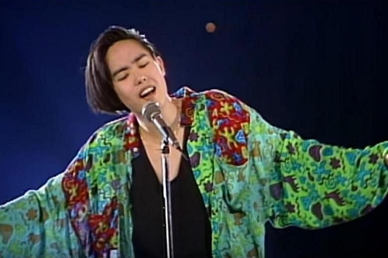 Above: A screen grab of singer Yang Joon-il performing his song, Rebecca, in 1991, when he made his debut.