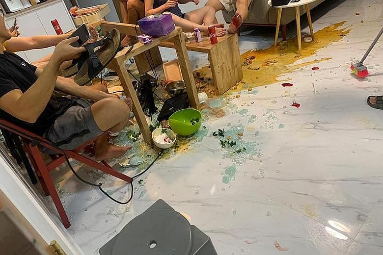 Ms Stephanie Chu and her husband hosted a hotpot meal at their house on Sunday, only to have the tempered glass table they were eating at shattering 30 minutes into the meal. The couple said they were not informed that the table could not withstand t