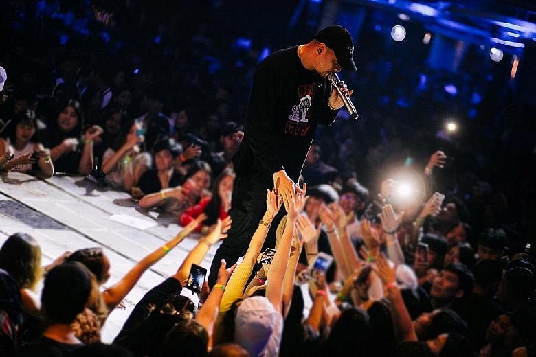 Thai rapper Prinya "DaBoyWay" Intachai at a hip-hop concert in Bangkok in November last year. He is among the artists who have signed with Def Jam Recordings, the flagship hip-hop label of Vivendi's Universal Music Group.