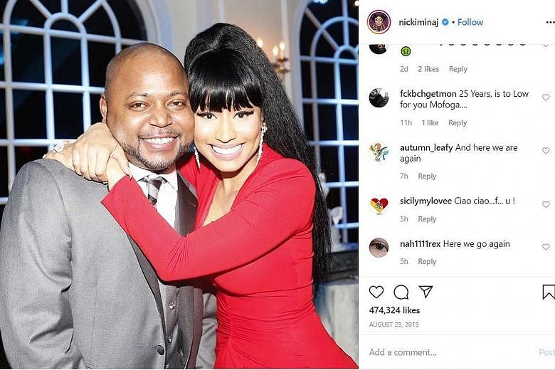 Jelani Maraj, elder brother of rapper Nicki Minaj (both right), has been sentenced to 25 years to life for raping his stepdaughter.