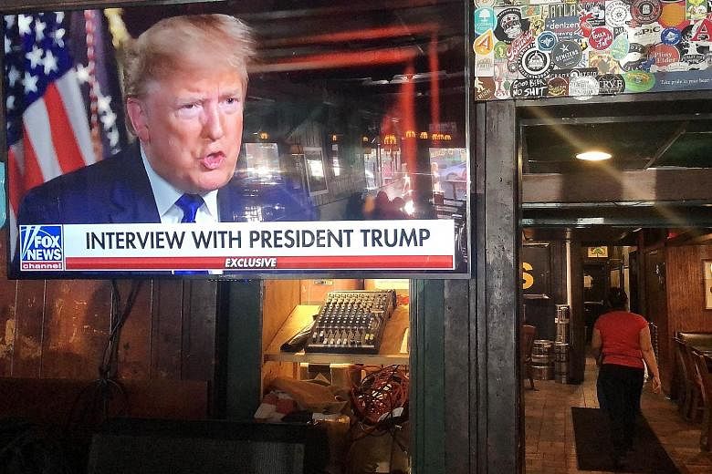 President Donald Trump's interview with Fox News was broadcast on Sunday, ahead of the Senate's expected vote tomorrow to acquit him of impeachment charges. PHOTO: AGENCE FRANCE-PRESSE