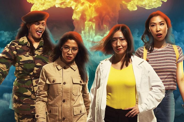 Checkpoint Theatre's The Nuclear Family (left), the much-awaited sequel to playwright Huzir Sulaiman's Atomic Jaya (1998), has been postponed from March this year to March next year. At a rehearsal for Dreamtalk, which was planned to be shown as part