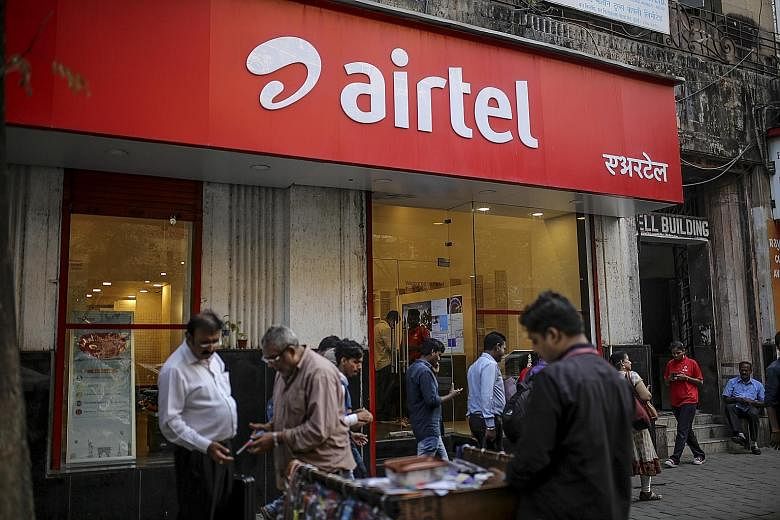 A Bharti Airtel store in Mumbai. Mr Arthur Lang, Singtel's CEO, international, said Bharti's balance sheet is "rock solid". Airtel's raising of US$3 billion (S$4.2 billion) through a share placement and convertible bond issue showed confidence in the