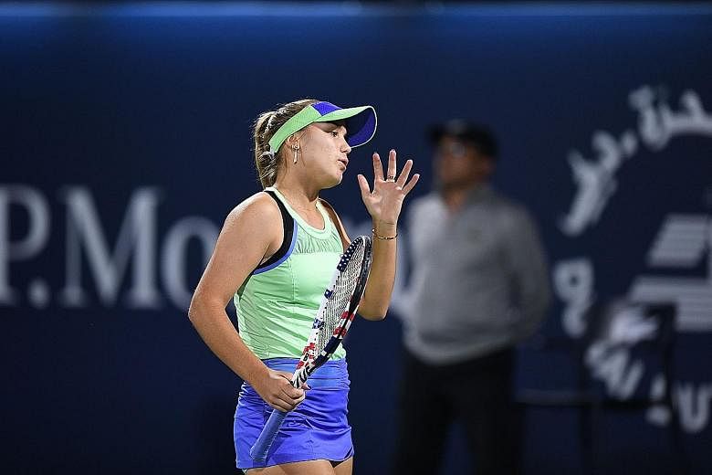 Australian Open champion Sofia Kenin was beaten 6-7 (2-7), 6-3, 6-3 by Kazakhstan's Elena Rybakina in the last 32 of the Dubai Championships on Tuesday. It was the American's first WTA Tour loss since Melbourne. PHOTO: AGENCE FRANCE-PRESSE